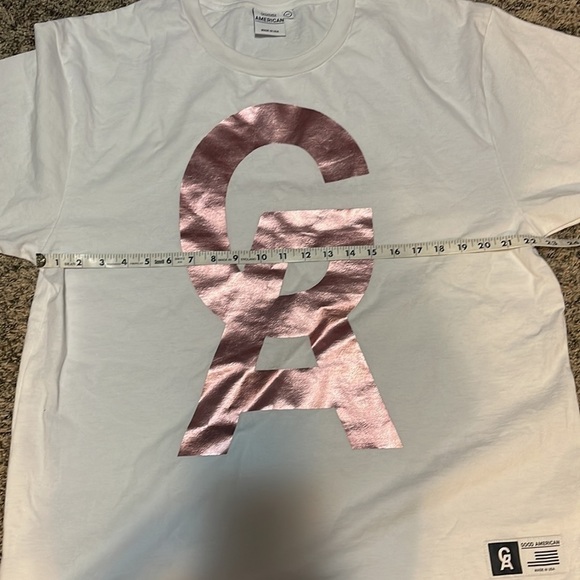 GOOD AMERICAN Rose Gold White Goodies Icon Tee 2/3 XL - Picture 9 of 10